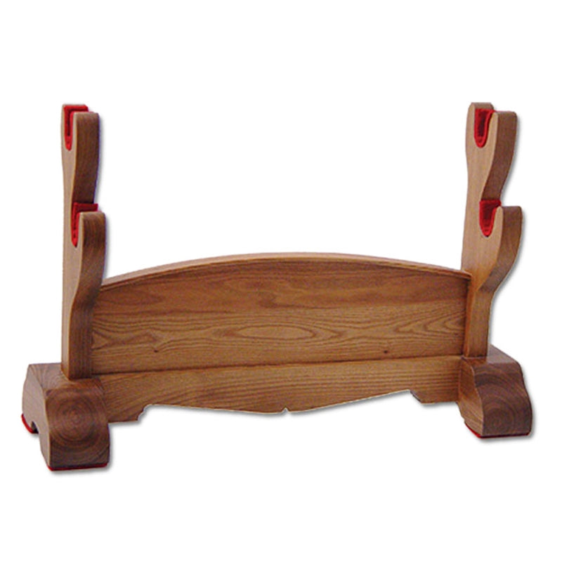 Hanwei Double Japanese Sword Stand in natural wood - OH2104