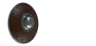 GDFB Leather Covered Buckler, Scalloped Boss, 14G
