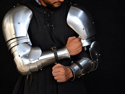 Illustrative pauldrons, upper arms, elbows and forearm armor for the Buhurt Starter Set