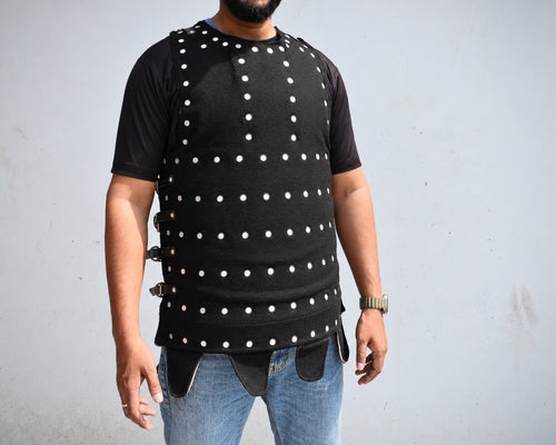 Illustrative black riveted torso armor for the Buhurt Starter Set